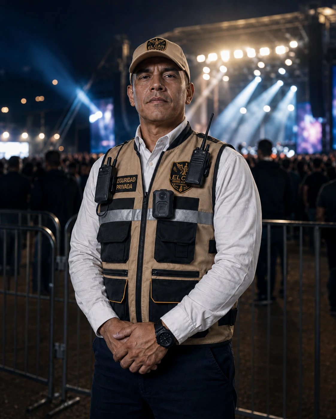 Agente ELCAR SAC en seguridad de evento masivo